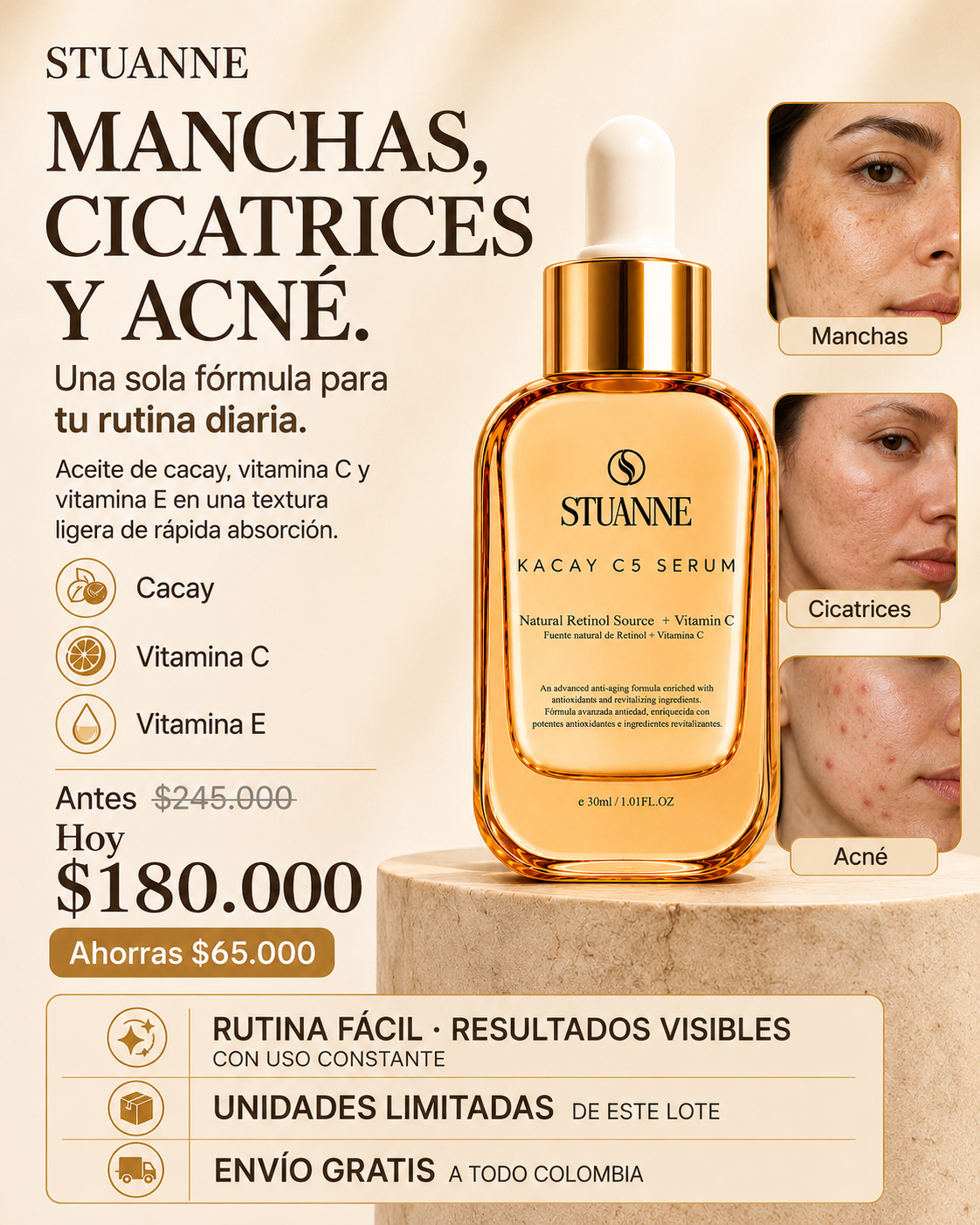 Kacay C5 Serum STUANNE — manchas, cicatrices y acné
